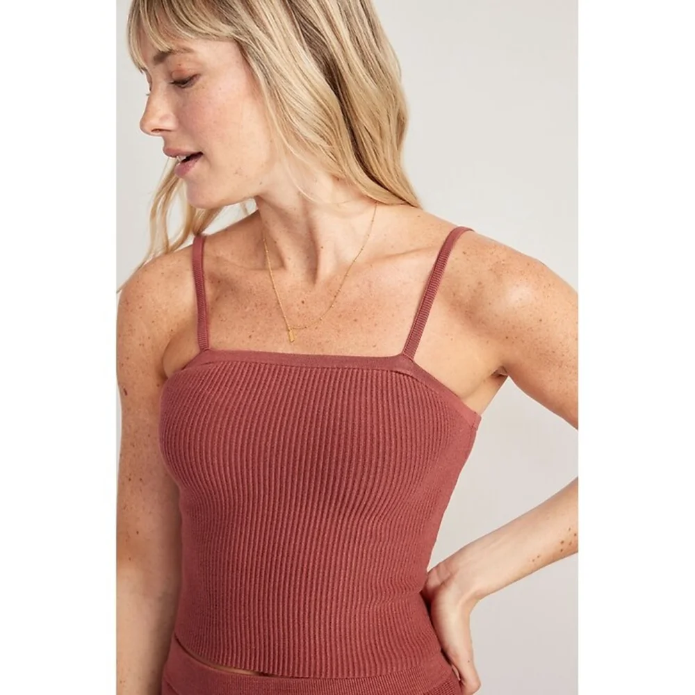Old Navy Women's XL Ribbed Knit Tank Top Rust Autumn Layer Fall Essential - Picture 9 of 9